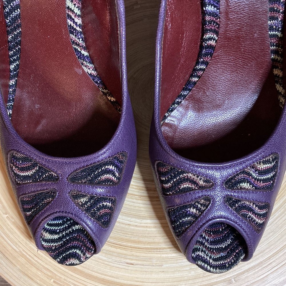 Missoni Purple Peep Toe Pump -Size 8.5